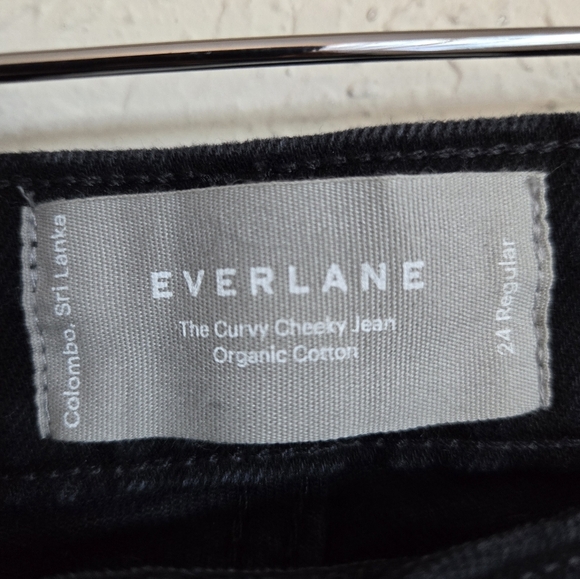 Everlane The Original Curvy Cheeky Jean Straight Coal Black Sz 24 - Picture 7 of 16